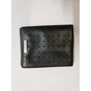 FX Wallet Mens One Size Black Logo Genuine Leather Bifold Credit Card Bills Slot